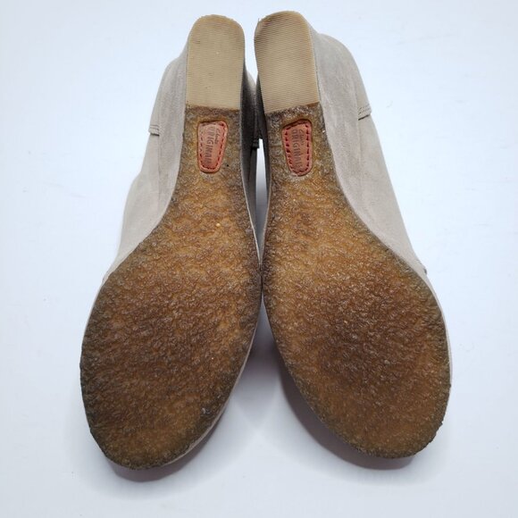 Clarks Originals Wedge Ankle Boots 9.5 Tan Suede Lace Up Chukka Desert Booties - Picture 7 of 10